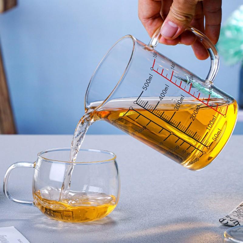 1000 мл мерный стакан из боросиликатного стекла с крышкой, кружка для пива, молока, прозрачного стекла, кувшин для чая, кофе, кухонные весы, измерительный инструмент