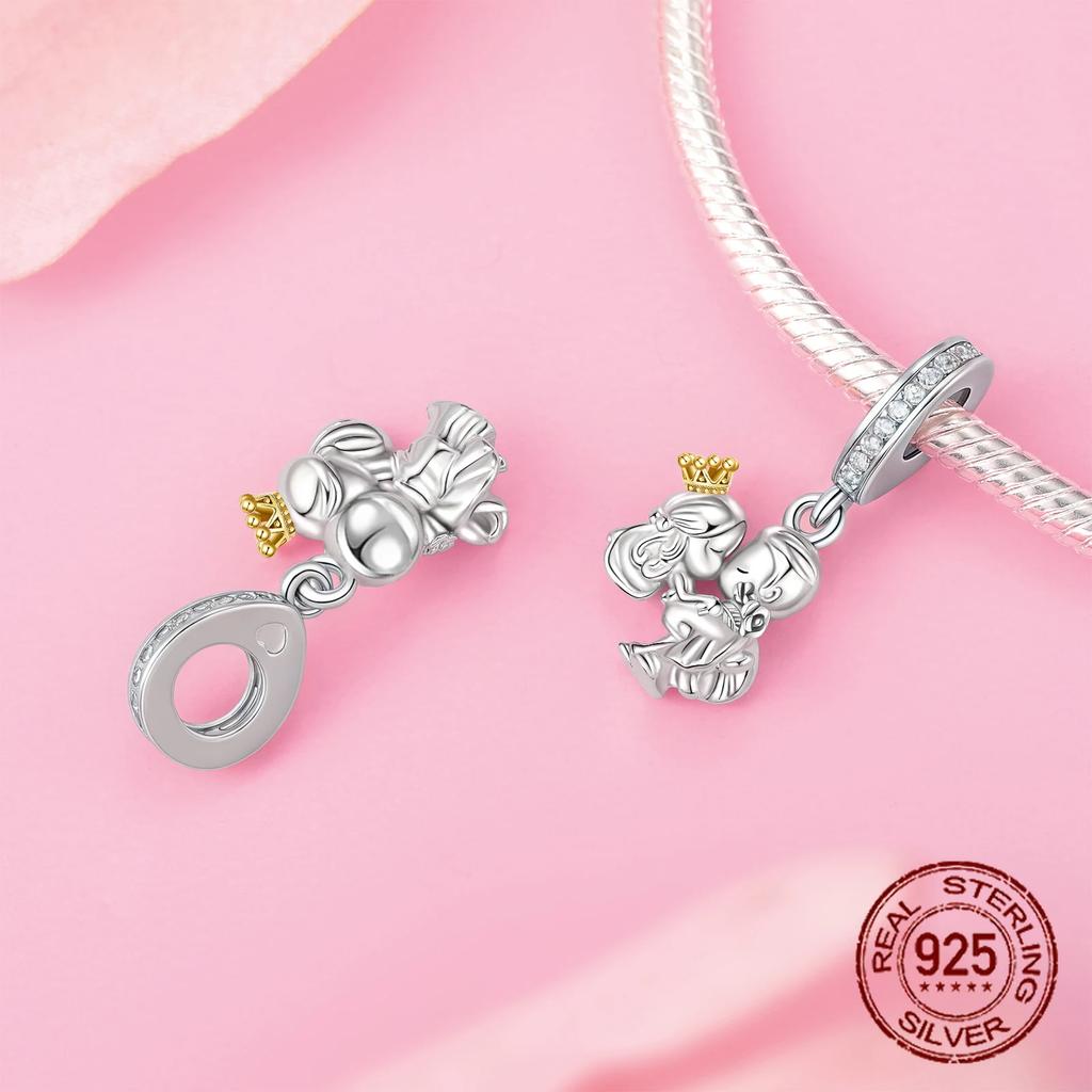 Copper Classic Purple Heart Shape Dragon Pegasus Butterfly Charms Beads Fit 3Mm Original Bracelet Diy Jewelry Gift