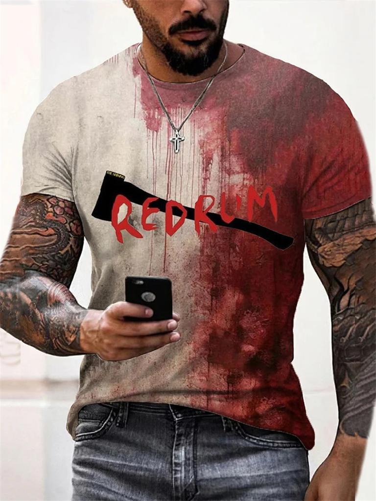 Новая популярная хип-поп мужская футболка с капающим кровавым черепом 3D-принтом модная футболка с коротким рукавом с рисунком ужасов топы Harajuku мужские футболки