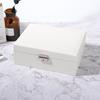 Double Layer Jewelry Earrings Rings Bracelet Necklace Box PU Organizer Storage (White)