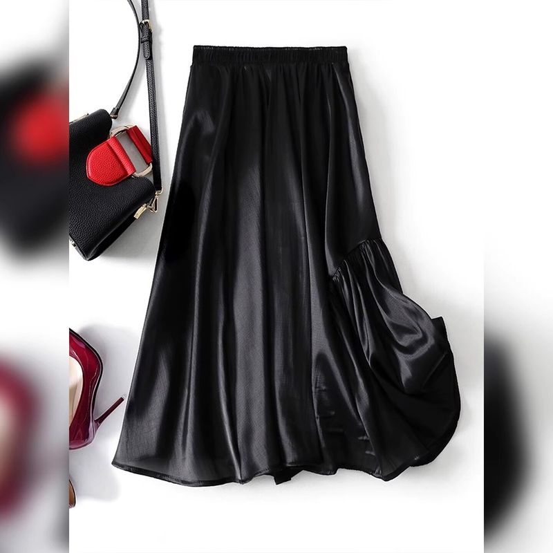 French-Style High-End Slimming and Comfortable Skirt, 2026 Summer Fashion High-Waisted A-Line Skirt, Beautiful Drapey Skirt, Trendy