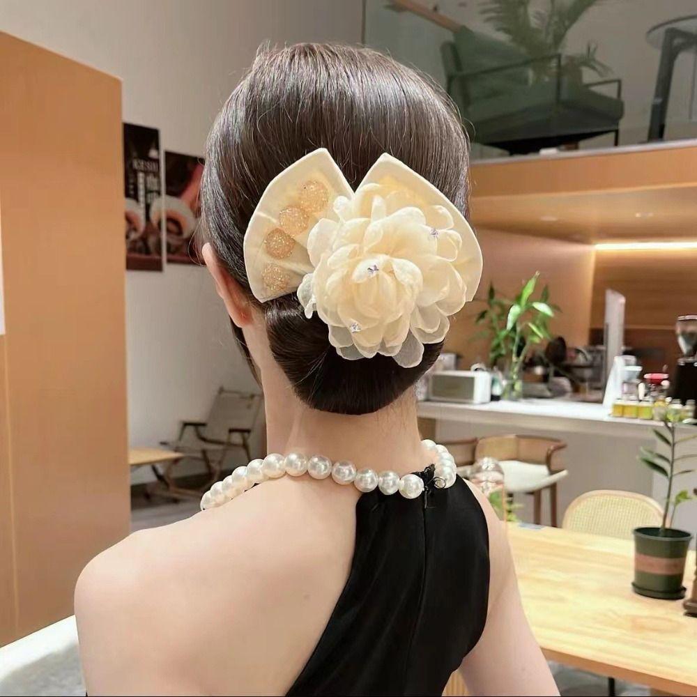 Нескользящая бигуди для волос с гибким ленивым покрытием Элегантная заколка для волос в виде цветка для женщин и девочек
