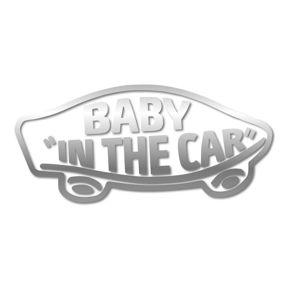 Sticker Town VANS Style BABY IN THE CAR Детский знак A, серебристый