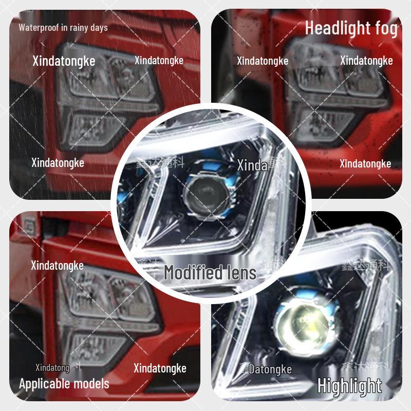 Upgrade FAW JK6 headlights with 3.0mm, 3.5mm lenses, plus four low and eight high beams for enhanced brightness.
