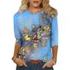 Autumn Round Neck T-shirt Butterfly Series 3D Printed Women's Long Sleeved Casual Loose Top T-Shirts Women’s