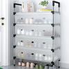Multi-Purpose Shoe Rack Steel Frame With Lid 4/5 Floors Dust-Proof Diy Shoe Rack