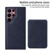 For Samsung Galaxy S22 Ultra 5G Magnetic Case BETOPNICE RFID Blocking Leather Phone Back Cover with Detachable Card Bag