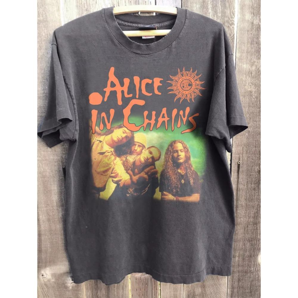Новый! Винтажная футболка Alice in Chains 90-х, унисекс, угольно-серая, мужская, женская, хлопок, с принтом, оверсайз, Харадзюку, графическая футболка, летняя