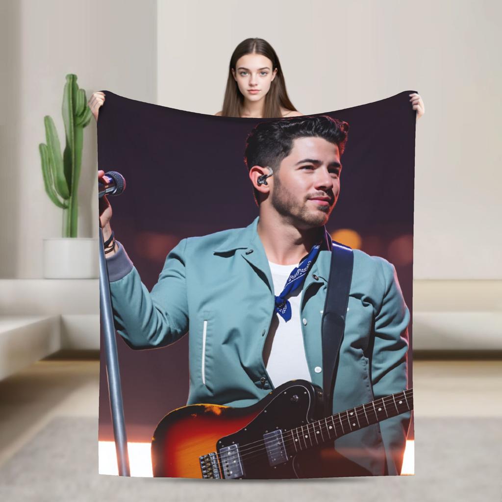 Joe Jonas  Plush Blanket Boy Girl J-Jonas Brothers  Flannel Throw Blanket For Couch Chair Sofa Bed Soft Warm Quality Bedspread