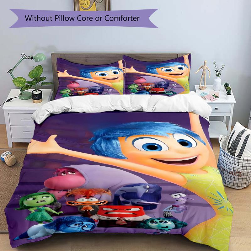 Inside Out Emotions Adventure Print 3Pcs Bedding Setduvet Cover With 2 Bedropillowcase Home Birthday Gift