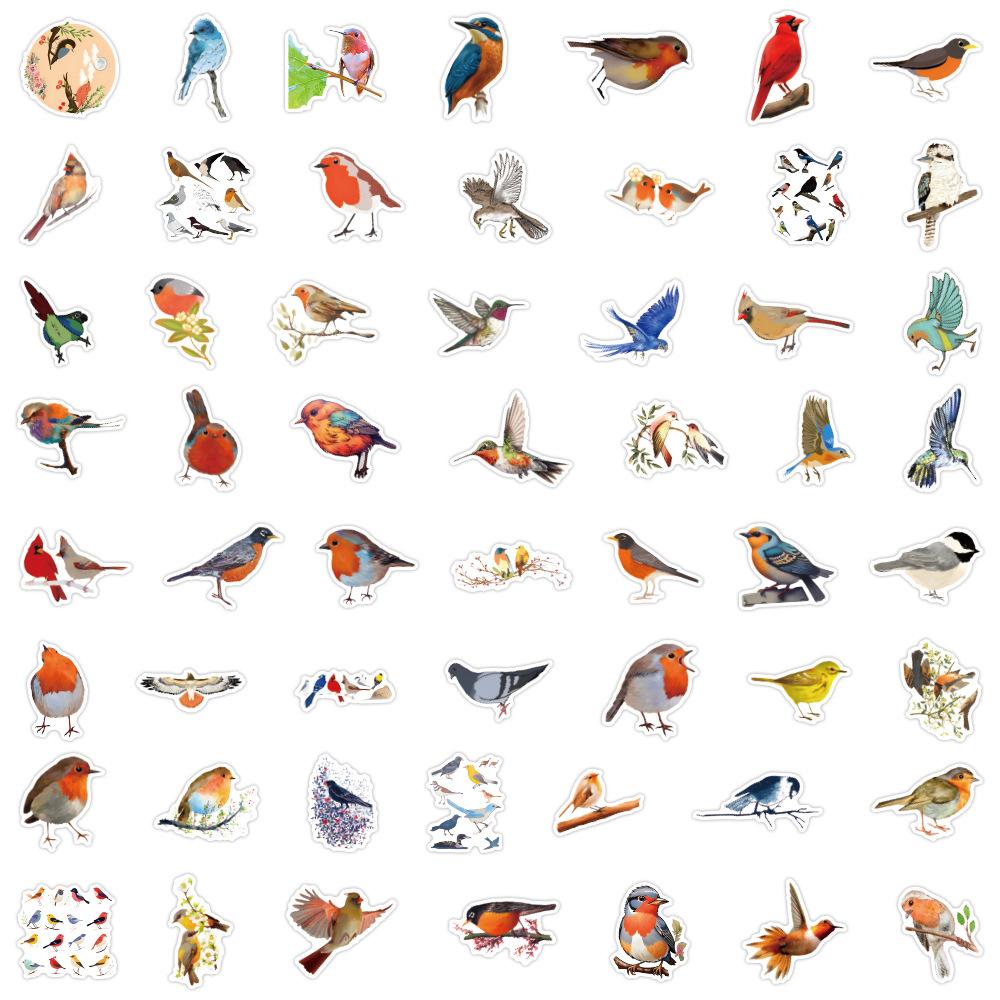 55 Новых Цветных Наклеек Граффити Птицы Птица Украшают Блокнот Чемодан Наклейки