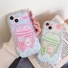 Cute Silicone Case for  Infinix Hot 30i Redmi Note 12 11 Samsung A54 A14 iPhone 11 13 Oppo Reno 8T Funda Cartoon Milk Tea Bear Cover Soft TPU Bumper