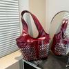 Women Bags Women's Bags 2025 New European and American Fashion Rivet Shoulder Bag Large Capacity Hand Bucket Bag