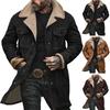 Men Jacket Autumn Winter Woolen Coat Lapel Single-Breasted Mid-Length Windproof Jacket Suede
