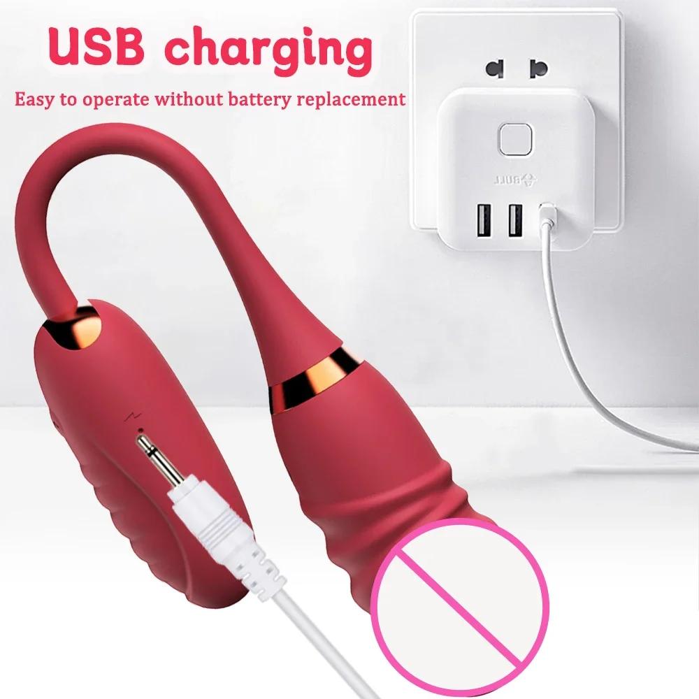 Двухголовый вибратор для точки G для женщин APP Телескопический дилдо Стимулятор клитора Массажер для вагины Любовное яйцо Трусики Игрушки для взрослых