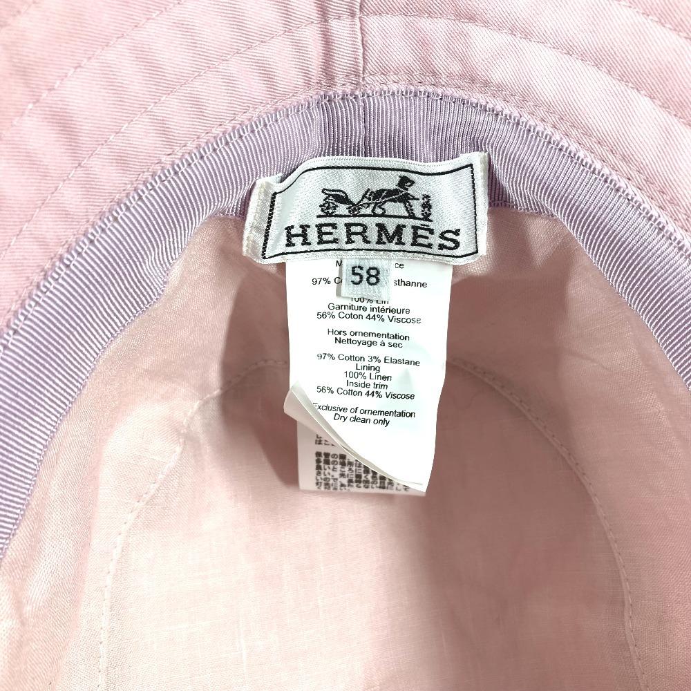 HERMES H251009N H Mall Embroidery Hat Fred H Mall bucket hat bob hat pink