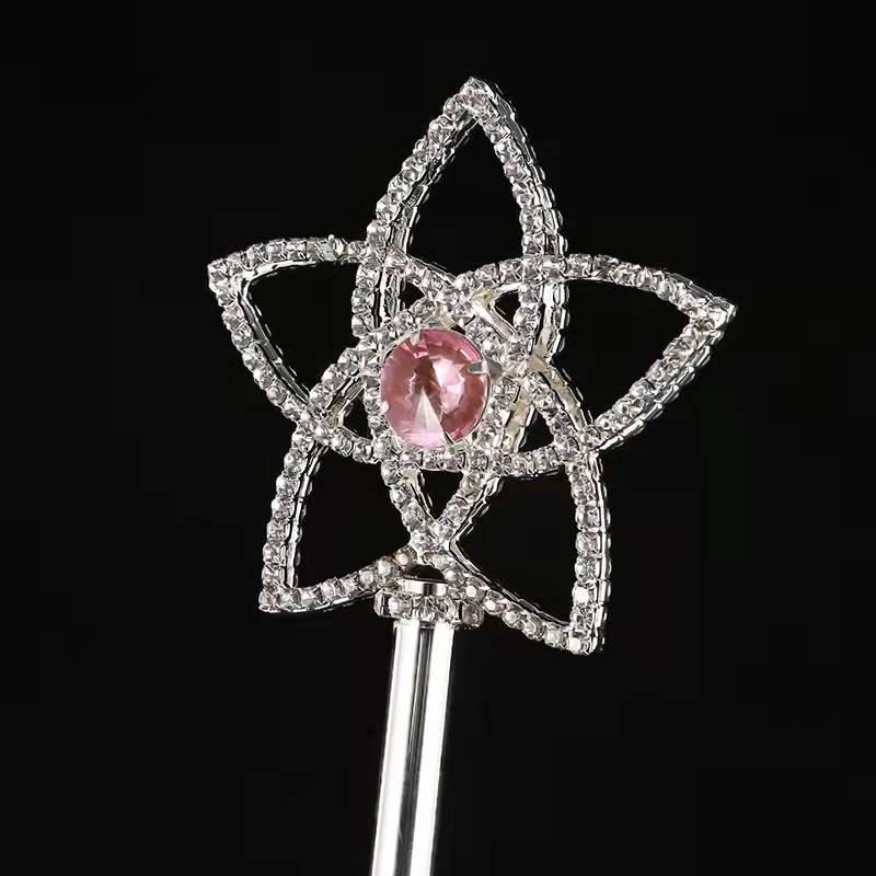 Goddess Beauty Crown Scepter: Rhinestone Star Fairy Wand Prop