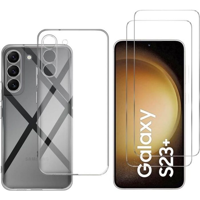 Чехол для Samsung Galaxy S23 PLUS и 2 Защитных стекла Пленка Защита экрана Phonillico®