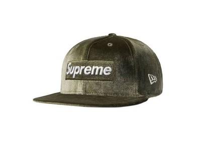 Supreme Велюровая коробка с логотипом New Era Оливковый
