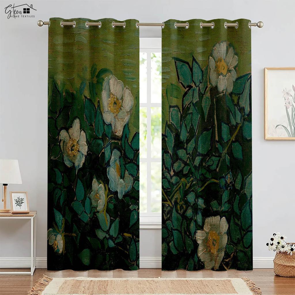 Шторы с принтом масляной живописи, высококачественные затемняющие теплоизоляционные шторы, подходящие для спальни, гостиной, кабинета, шторы