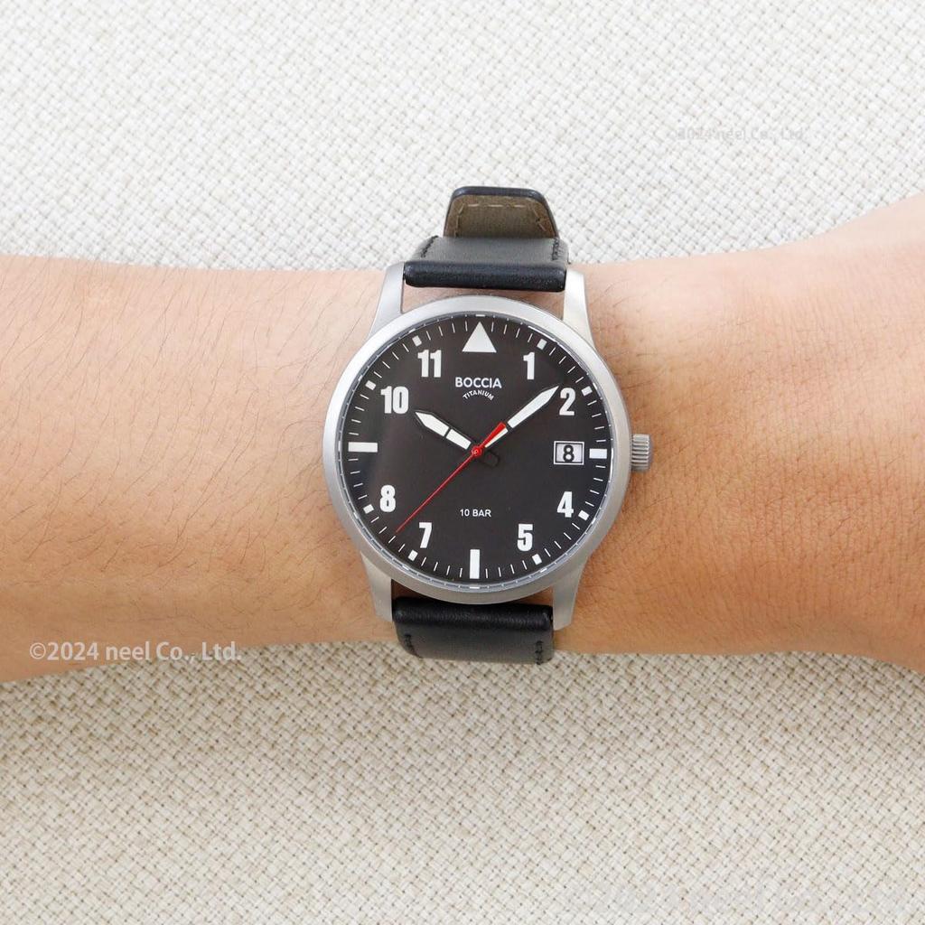 Watch Black [Boccia Titanium] 3650-01 Men's