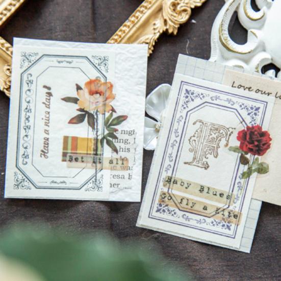 Memo Pad Vintage Style DIY Floral Printing Classic Label Material Literature Journal Pad Office Supplies