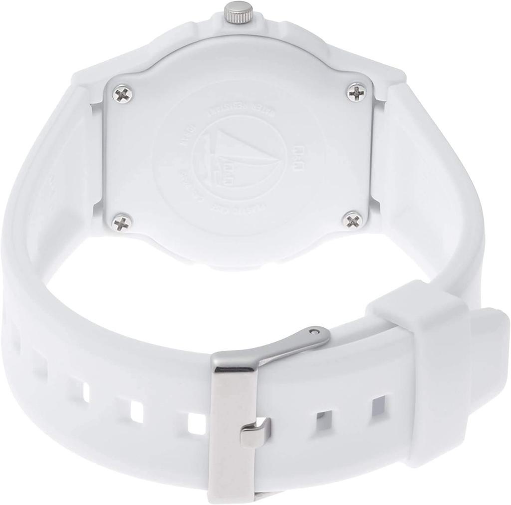 Citizen Q&Q VS06-006 Women's Analog Waterproof Wristwatch with Urethane Strap, White and Pink