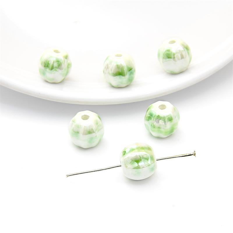5 шт./пакет керамические фарфоровые бусины ручной работы в форме арбуза, очаровательные бусины, свободные бусины-разделители для браслета, ожерелья, изготовление ювелирных изделий своими руками