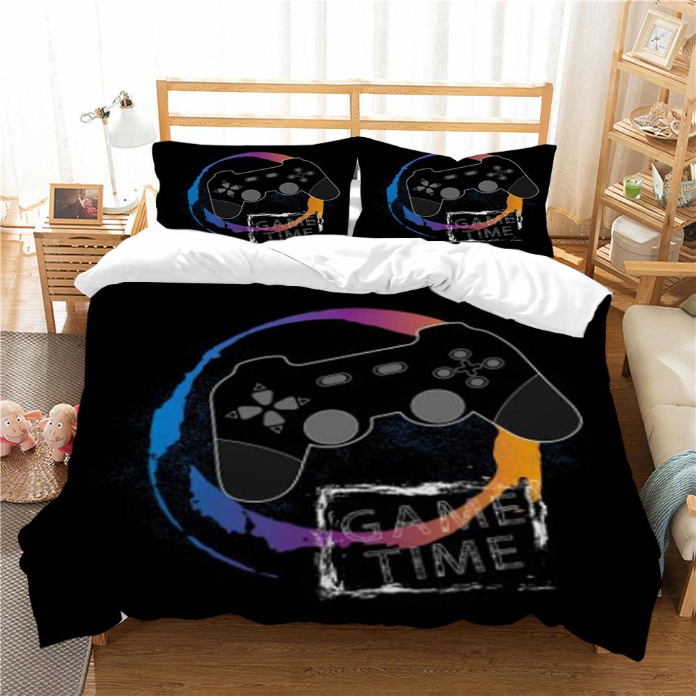 Duvet Cover Set Gamepad Printing Bedding Set Cartoon Pattern Home Setting Set Children Adult Single Twin Bedding Set