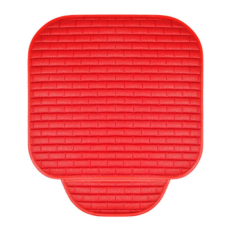 Plaid Three-Piece No-Tie Car Seat Cushion Set for Office and Home - Single Seat and Multi-Seat Interior Decor.