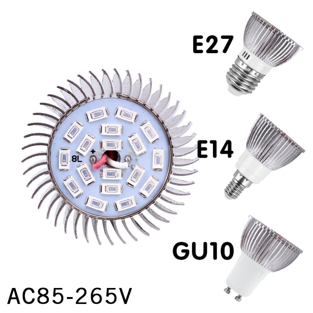 Полный спектр КЛЛ светодиодная лампа для выращивания растений Lampada E27 E14 MR16 GU10 ИК УФ лампа для комнатных растений Цветение Гидропоника Система Сад AC85-265V