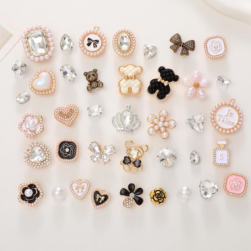 Zinc Alloy Pearl Flower Clog Accessories - DIY Shoe Buckle Decoration