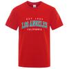 Est 1905 L0S Angeles California Letter Print Футболка Мужская Женская Модные Футболки Хлопковые Топы Повседневные Свободные Футболки