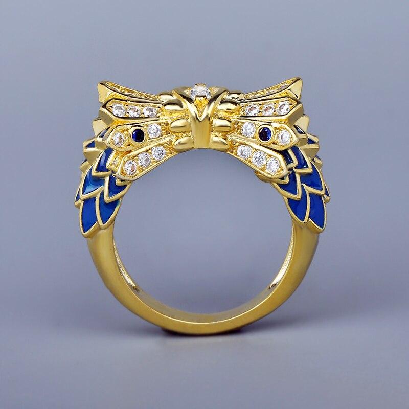 Unique Ring  for Women's Creative Owl Shape Women's Ring Couple Ring Fashion Handmade Enamel Jewelry Party Ring Couple Rings
