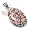 Natural Copper Pink Opal Gemstone 925 Sterling Silver Jewelry Pendant 2.13" Q7E32
