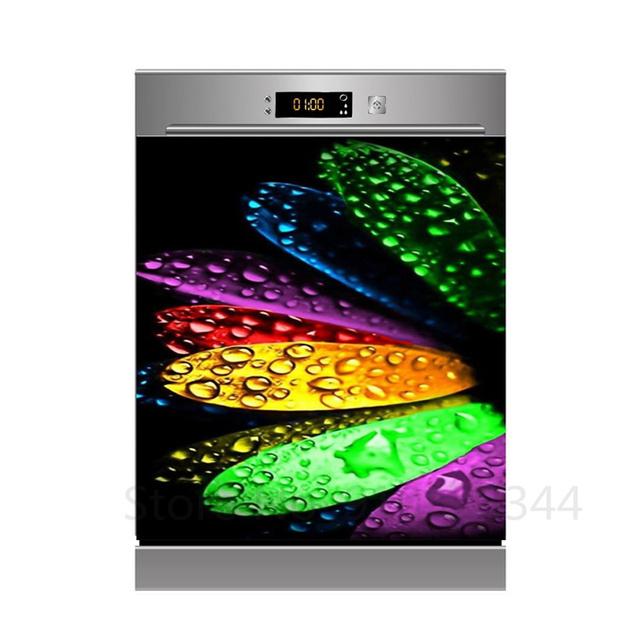 Наклейка для украшения посудомоечной машины «сделай сам», кухонные обои, виниловая наклейка на стену, настенная наклейка с фруктами и цветами для домашнего декора