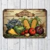 Старинная жестяная табличка «Домашние овощи» Сад без пестицидов Свежесть Сада Настенное искусство Идеально для кухни Бара или Кофе С