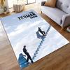 "Cloudy Stairway Scene with Man in Motion" Non-slip rug suitable for living room and bedroom sofas sofas.
