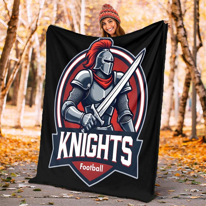 Knights Flannel Blanket Soft All-Season Throw, Design for Camping, Car Travel, Hiking Sofa, Bed, Office Perfect Gift for Parties