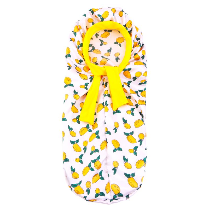 Детский длинный чепчик-труба с мультяшным принтом, широкой эластичной лентой, ночной чепчик для вьющихся волос, уход за волосами, головной убор, шапка для сна для мальчиков и девочек