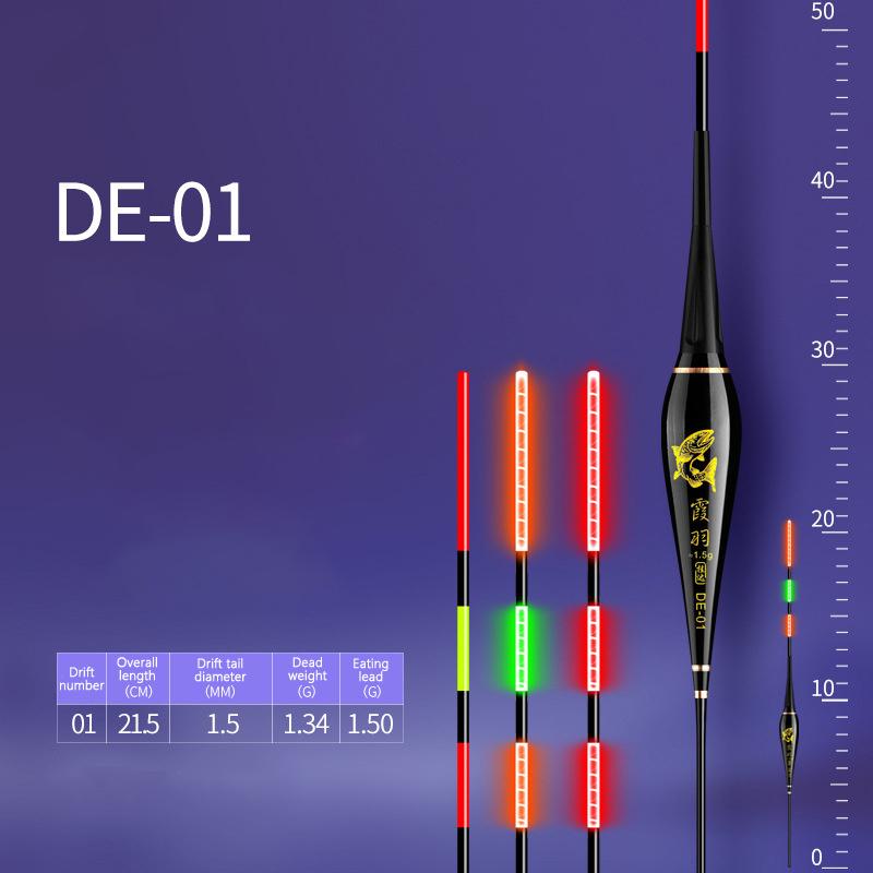 Smart Led Fishing Float 2Light Highly Sensitive Remind Buoy Gravity Sensor Glowing Electric Night Fishing Long Tail Float