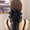 Женские заколки для волос Новая ткань АБС сетка Большая белая лента-бант Бант-заколка Принцесса Зажим для хвостика Ободок Аксессуары для волос