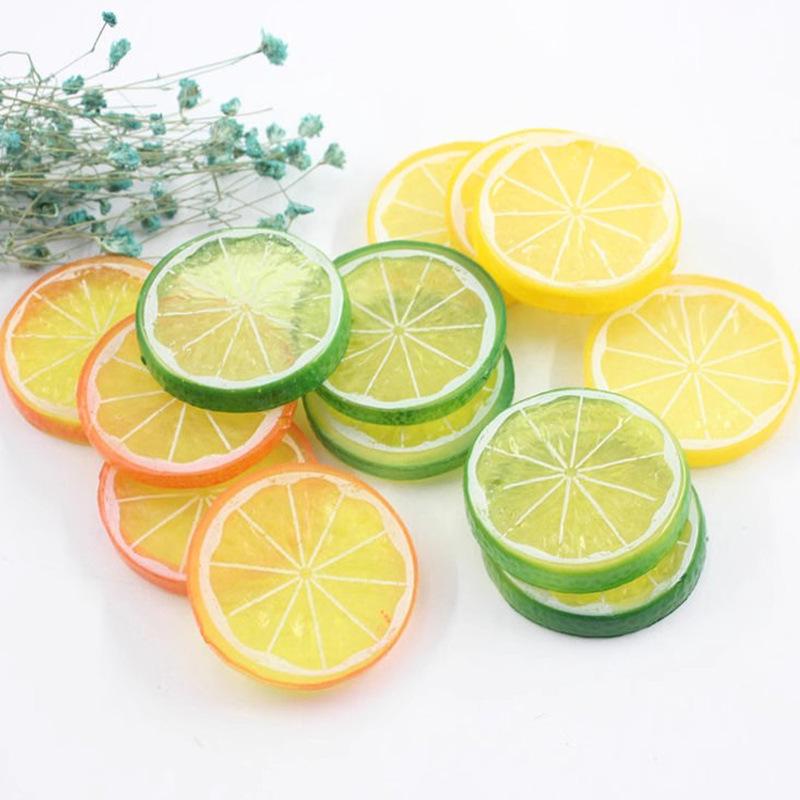 Имитация дольки лимона, модель фейкового фрукта для фотографии и домашнего декора