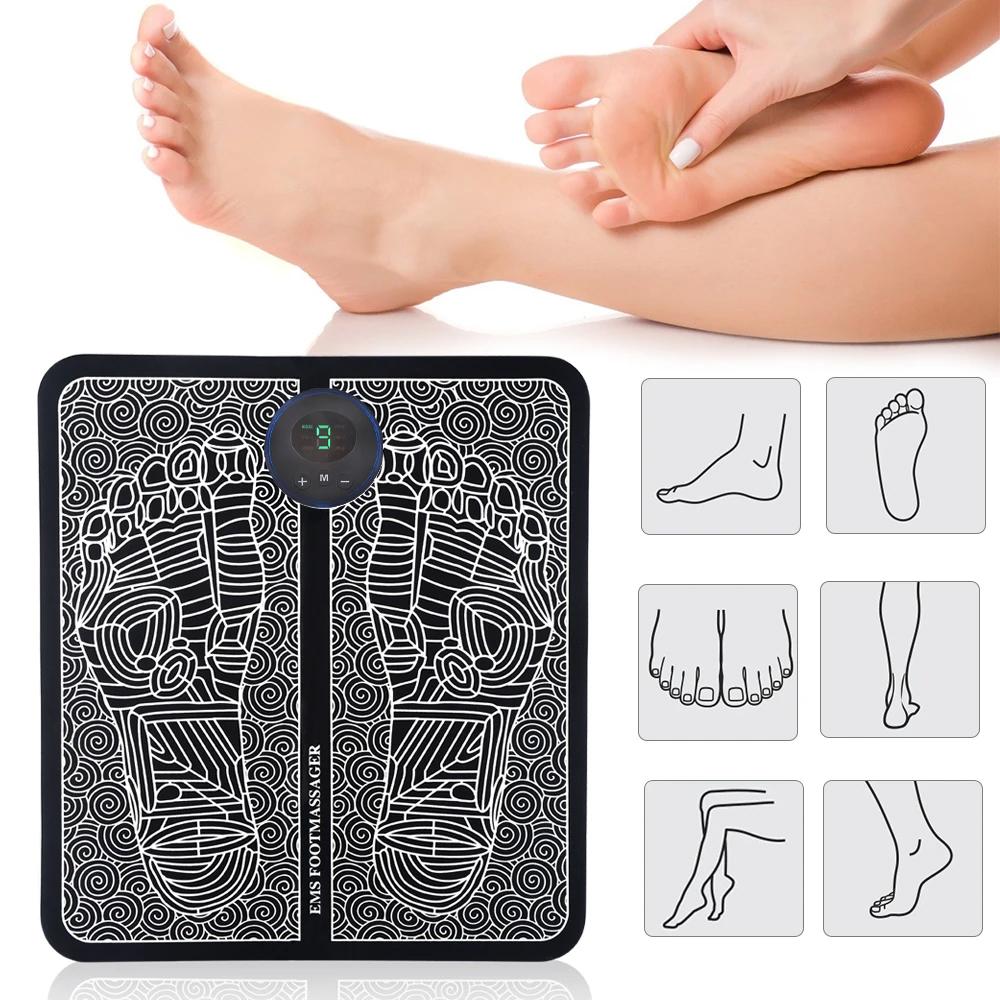 1pcs  Foot Massage Pad Electric Sole Massage Tool USB Charging Convenient Fast Suitable for Home and Travel Black