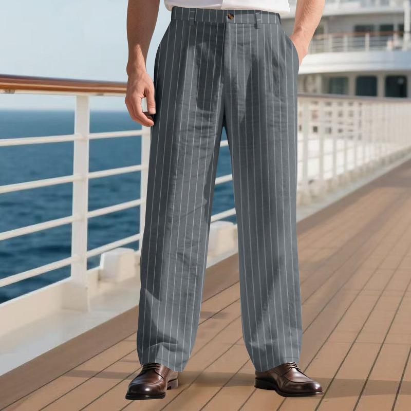 QICED Мужские модные повседневные брюки и капри однотонные с принтом Casual Chic