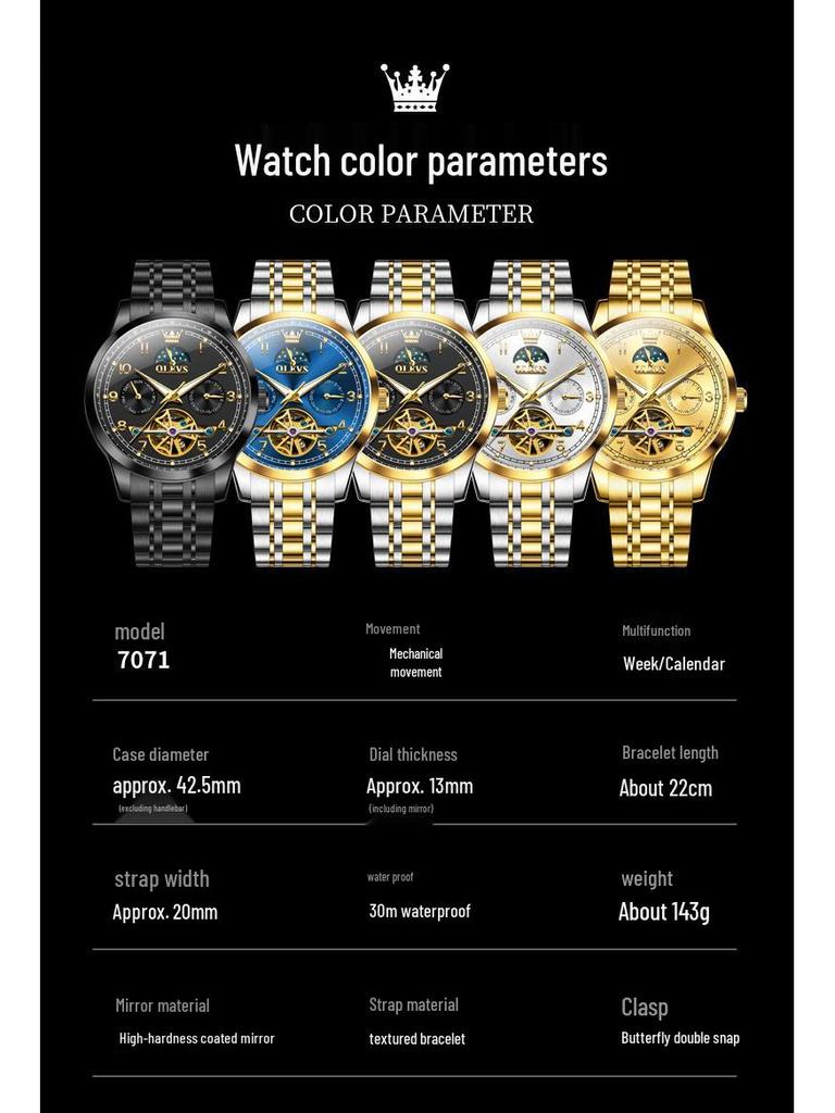 Чжан Чжилинь представляет механические часы Oliss Luminous с многофункциональным полым дизайном для мужчин