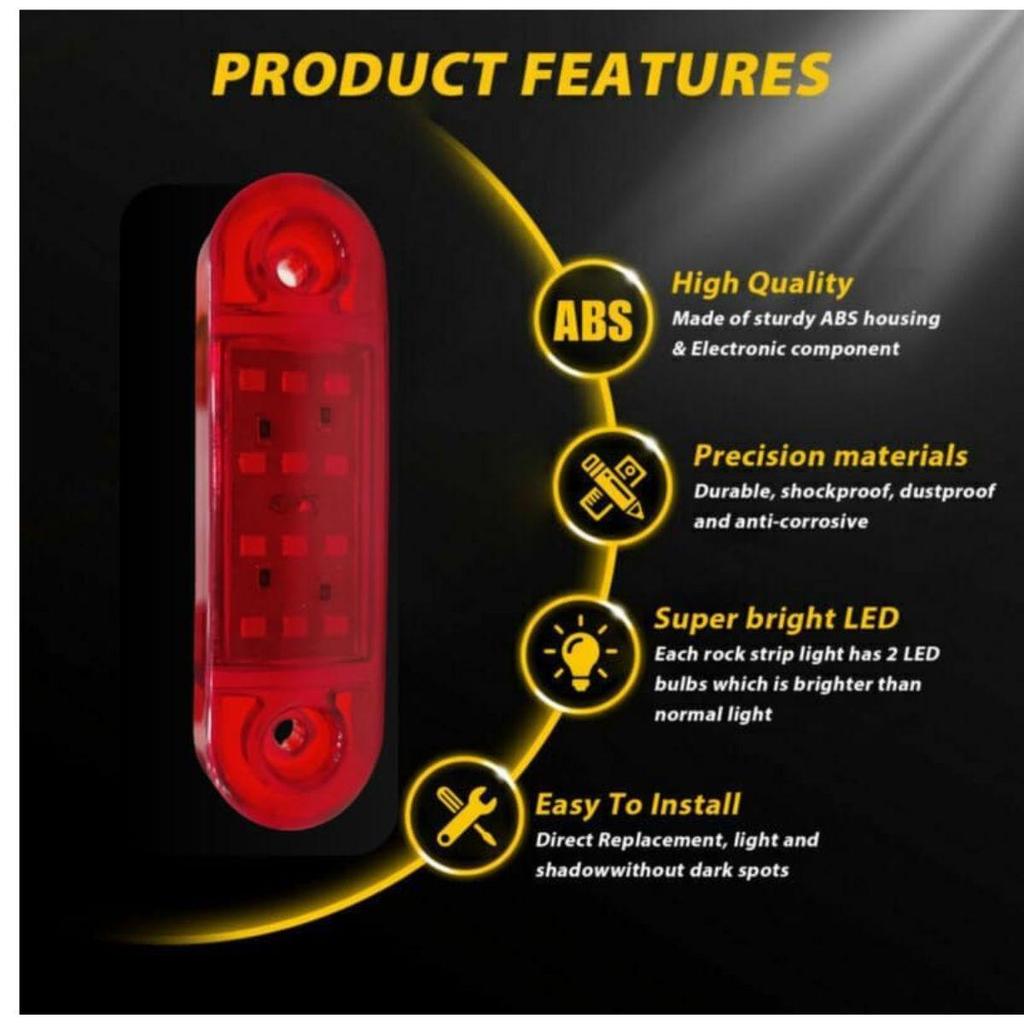 Набор из 6 красных светодиодных габаритных огней 12 В, водонепроницаемые маркерные фонари для прицепа, грузовика, RV, универсальные, для тяжелых условий эксплуатации