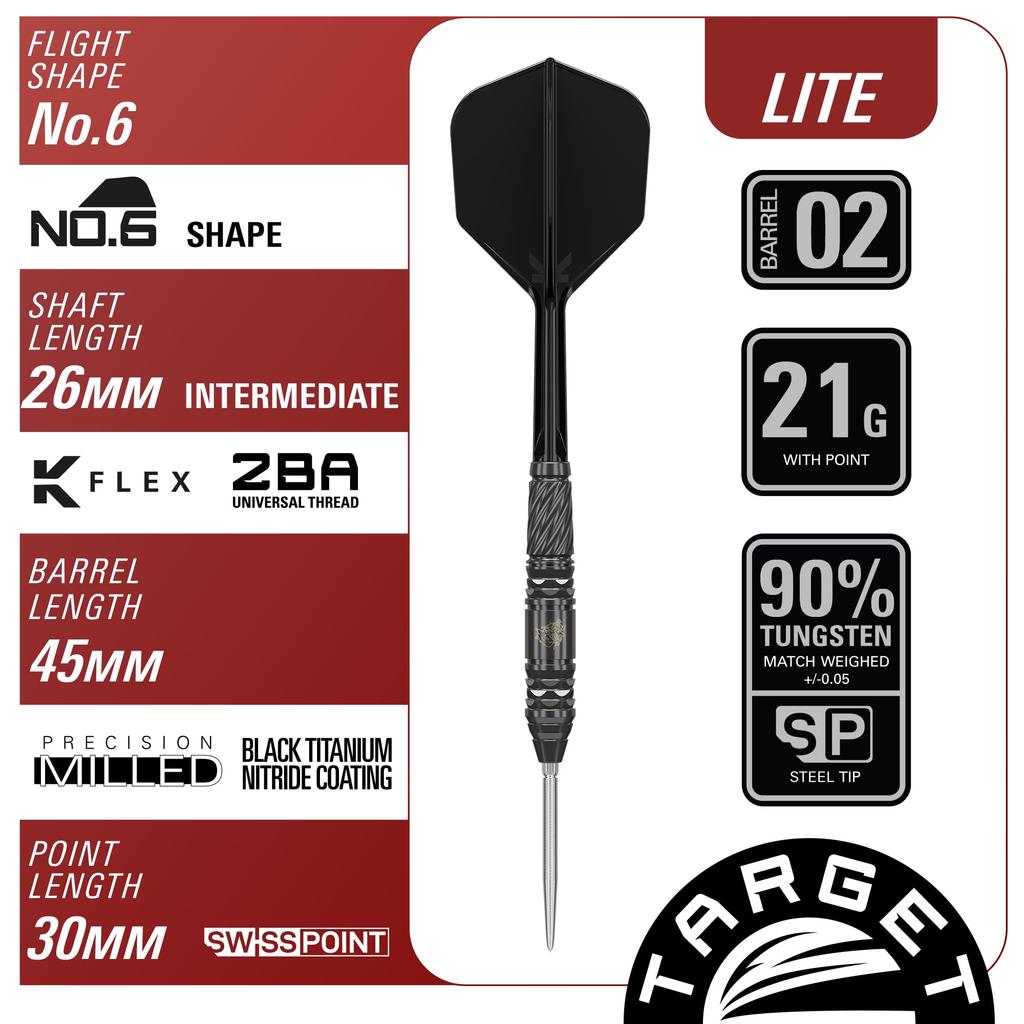 Target Япония BLACK MARQUE LITE DRAGON GEN 2 SP СТАЛЬНОЙ НАКОНЕЧНИК ДАРТС Leslie Lee Model Вольфрамовый Стальной Наконечник Дартс 21Г Форма SWISS SILVER NANO POINT 30ММ 90%