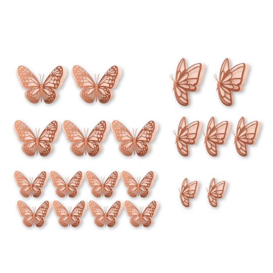 20 Pcs 2 Layers Wing Butterfly Wall Decor Self-Adhesive 3D Hollow Butterfly Stickers for Home Bedroom Cake Baby Shower Birthday Party Decoration