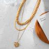 Комплект из 3 предметов, ожерелье, богемное женское ожерелье, винтажная золотая цепочка, модное ожерелье, кулон, богемное ожерелье, ювелирные изделия